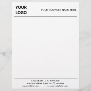 Personalized Business Logo Text Info Letterhead