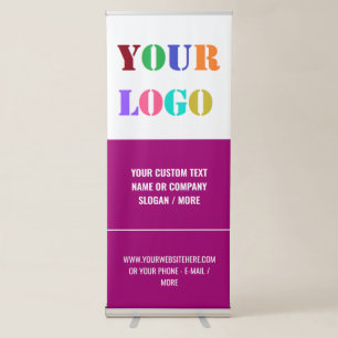Personalized Business Logo Text Retractable Banner