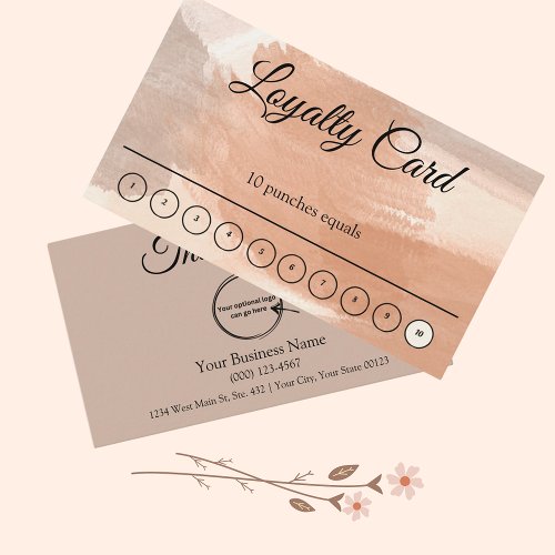 Personalized Business Loyalty Punch Card with Logo