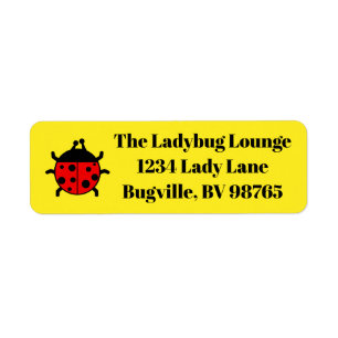 Personalized Business Mail Cheerful Ladybug Insect Label