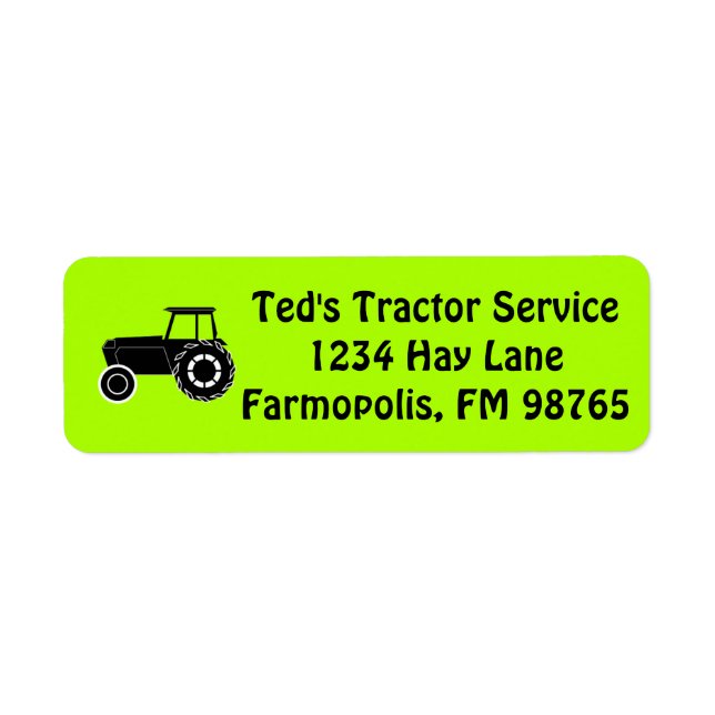 Personalized Business Mail Country Farm Tractor Label (Front)