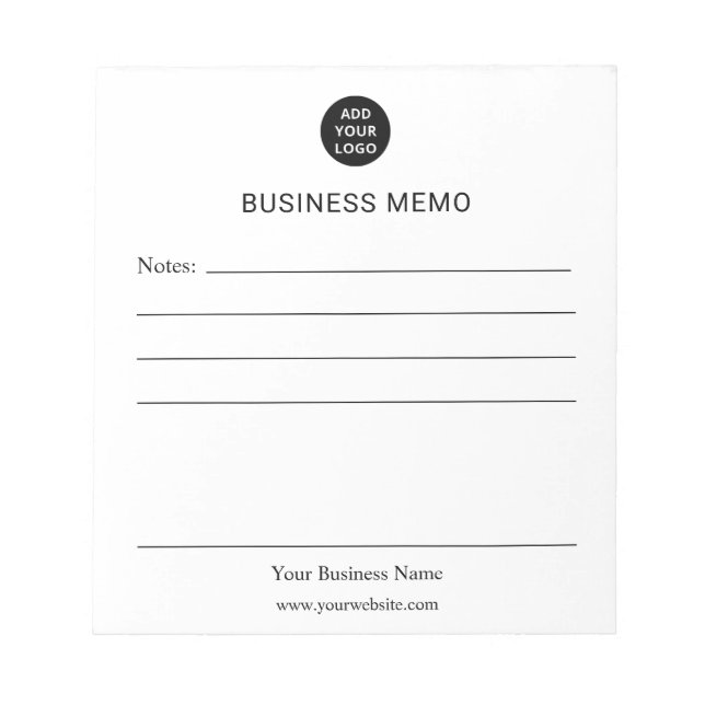 Personalized Business Memo Notepad (Front)