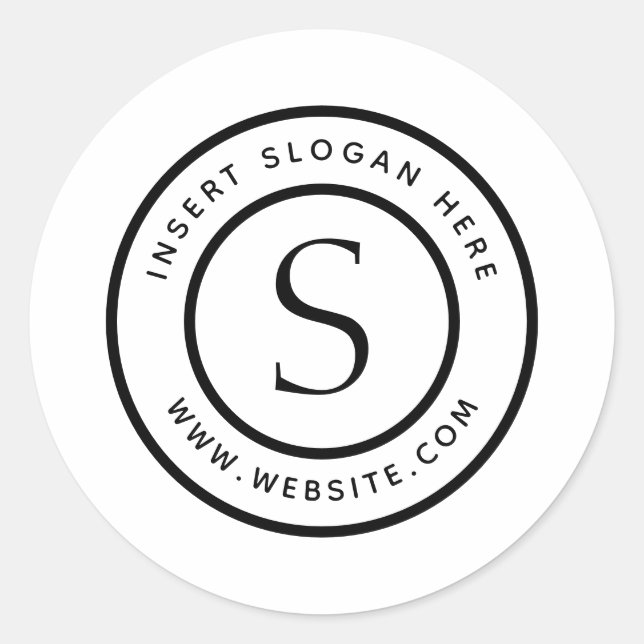 Personalized Business Monogram Classic Round Sticker (Front)