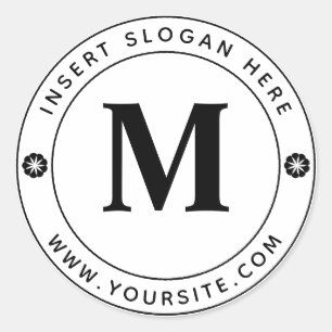 Personalized Business Monogram Round Classic Round Sticker