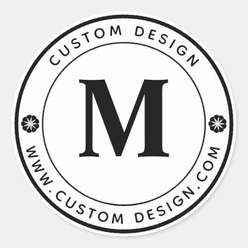 Personalized Business Monogram Round Classic Round Sticker