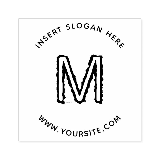 Personalized Business Monogram Round Rubber Stamp (Imprint)