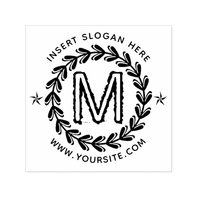 Personalized Business Monogram Round Self-inking Stamp (Design)