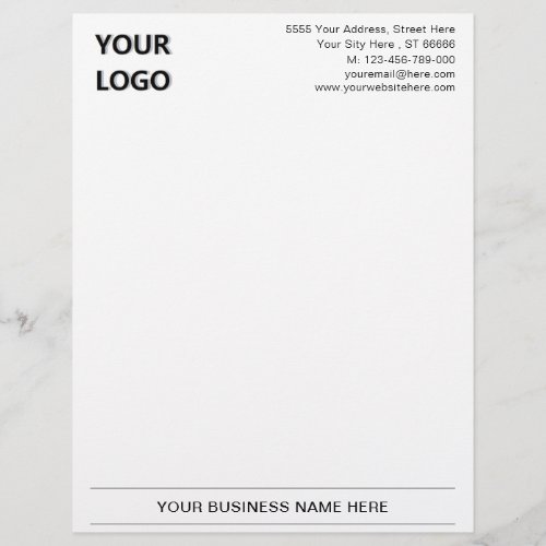 Personalized Business Name Address Logo Letterhead