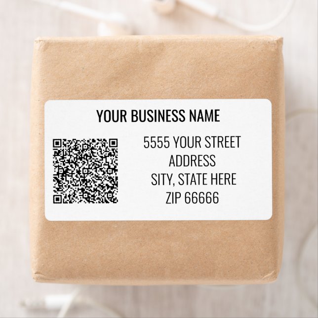 Personalized Business Name Address QR Code Labels (Insitu)