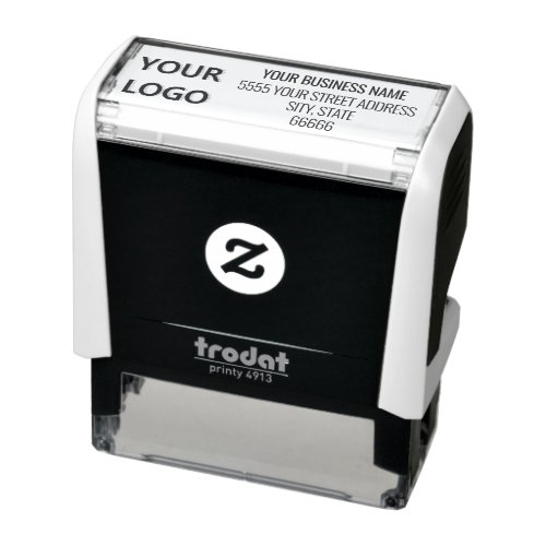 Personalized Business Name Address Stamp with Logo