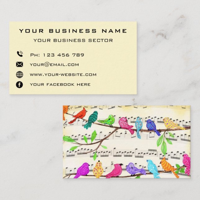 Personalized Business Name Contact Info - Fresh Card (Front/Back)