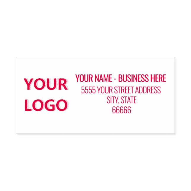 Personalized Business Name Logo Address Classic  Self-inking Stamp (Design)