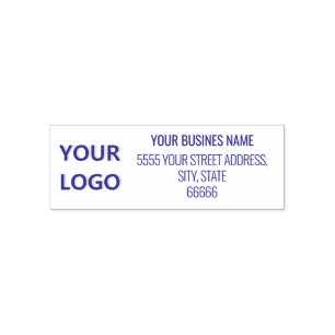 Personalized Business Name Logo Address Modern Self-inking Stamp
