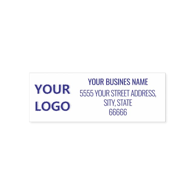 Personalized Business Name Logo Address Modern Self-inking Stamp (Design)