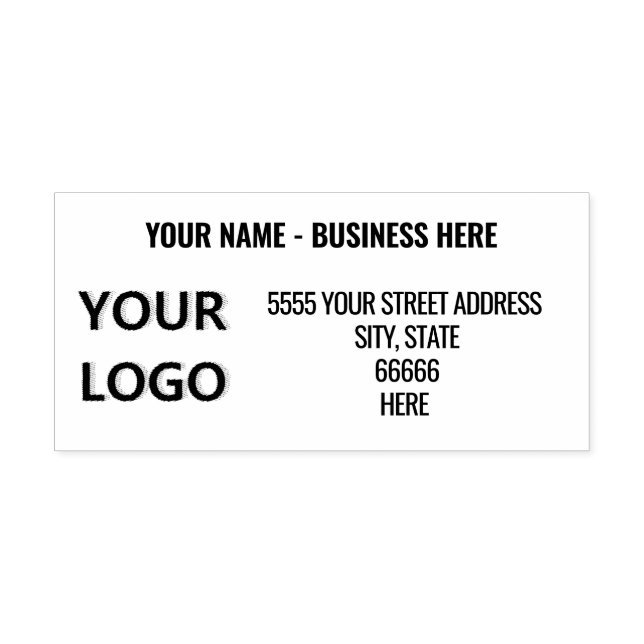Personalized Business Name Logo Address Stamp (Design)