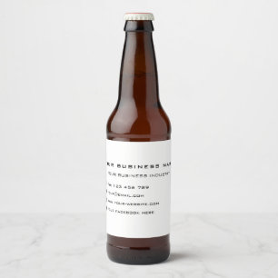 Personalized Business Name Text Info Bottle Labels