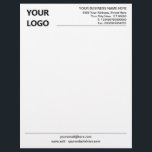 Personalized Business Office Letterhead with Logo<br><div class="desc">Simple Personalized Modern Design Your Business Office Letterhead with Logo - Add Your Logo - Image / Name - Company / Address - Contact Information - Resize and move or remove and add elements / image with customization tool. Choose your text colors / font / size ! Good Luck -...</div>