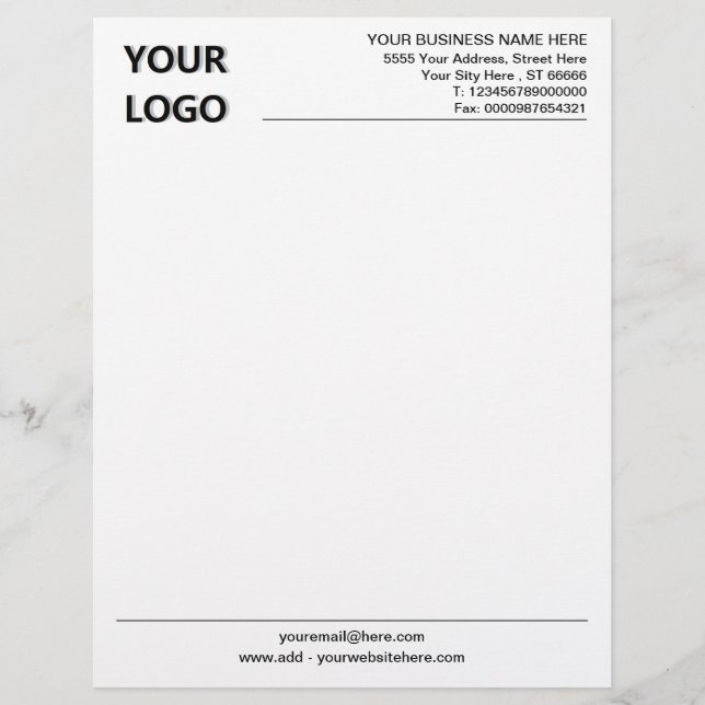 Personalized Business Office Letterhead with Logo (Front)
