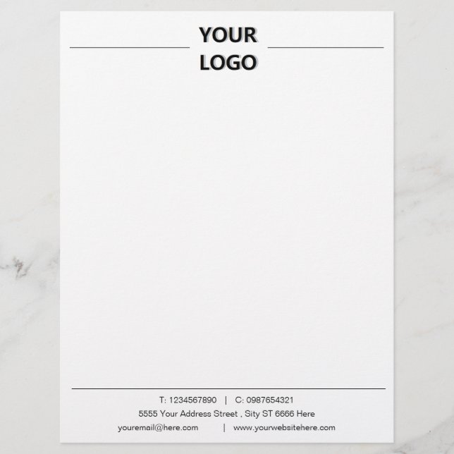 Personalized Business Office Letterhead with Logo (Front)