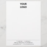 Personalized Business Office Letterhead with Logo<br><div class="desc">Custom Simple Black and White Business Office Letterhead with Logo</div>