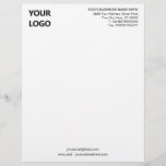 Personalized Business Office Letterhead with Logo<br><div class="desc">Simple Personalized Modern Design Business Office Letterhead with Logo - Add Your Logo - Image / Business Name - Company / Address - Contact Information - Resize and move or remove and add elements / image with customization tool. Choose / add colors / font / size ! Good Luck -...</div>