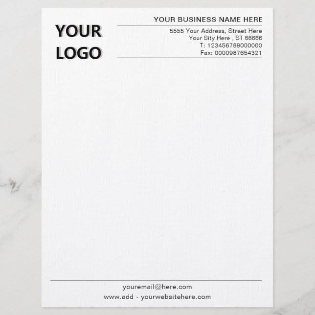 Personalized Business Office Letterhead with Logo  (Front)