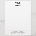 Personalized Business Office Letterhead Your Logo<br><div class="desc">Custom Simple Black and White Business Office Letterhead with Logo</div>