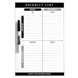 Personalized Business Priority Matrix Whiteboard