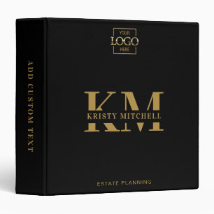 Personalized Business Professional Monogrammed 3 Ring Binder