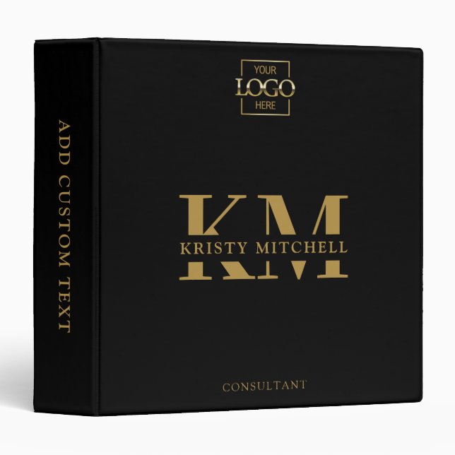 Personalized Business Professional Monogrammed 3 Ring Binder (Front/Spine)