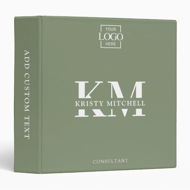 Personalized Business Professional Monogrammed 3 Ring Binder (Front/Spine)