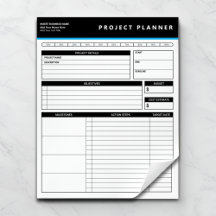 Personalized Business Project Planner Notepad