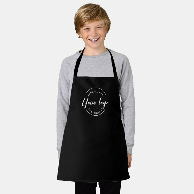 Personalized Business Promotion White Logo Kid's  Apron (Worn)