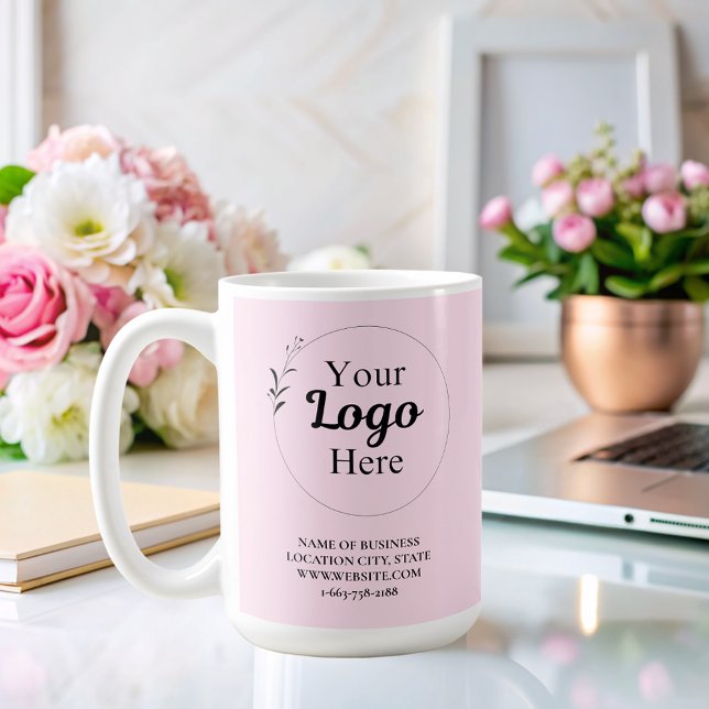 Personalized Business Promotional Logo blush pink  Coffee Mug (Creator Uploaded)