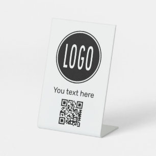 Personalized Business Promotional Logo, qr code Pedestal Sign