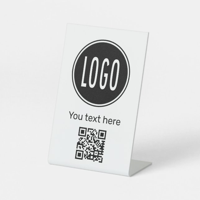 Personalized Business Promotional Logo, qr code Pedestal Sign (Front)