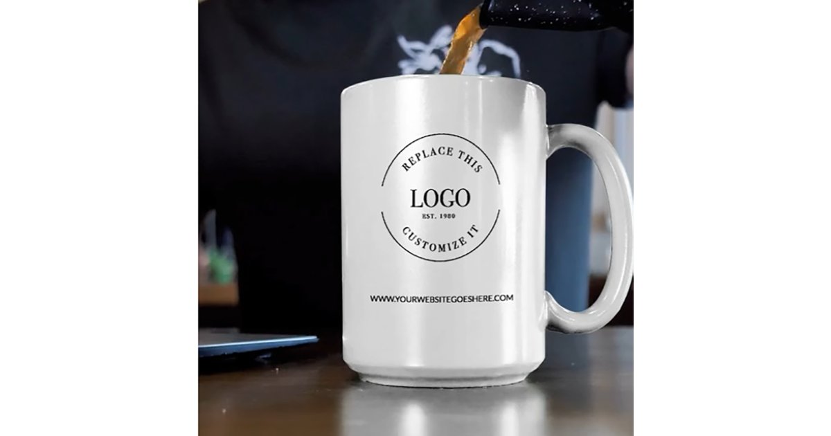 Personalized Business promotional logo website Two-Tone Coffee Mug | Zazzle