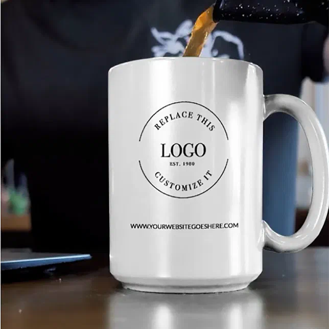 Personalized Business promotional logo website Two-Tone Coffee Mug | Zazzle