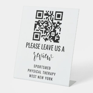 Personalized Business QR Code –  Leave a Review D Pedestal Sign