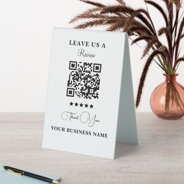 Personalized Business Qr Code Leave a Review Table Tent (In SItu (Table))