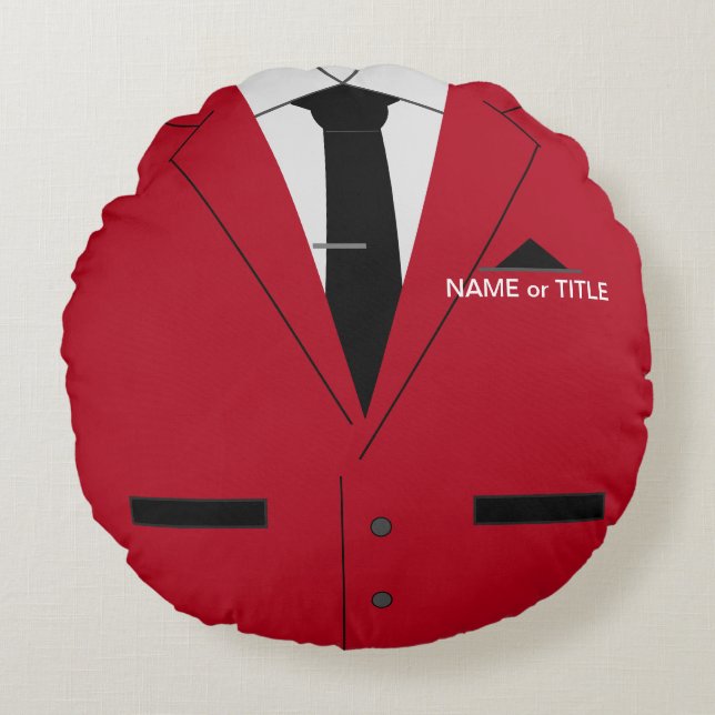 Personalized Business Round Pillow Your Name Text (Front)