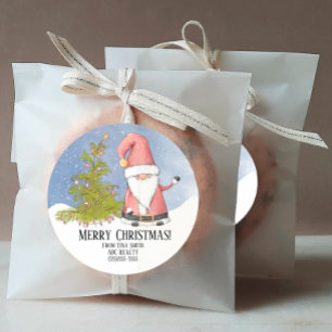 Personalized Business Santa Christmas  Classic Round Sticker
