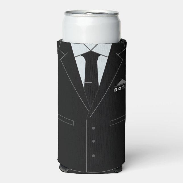 Personalized Business Suit Funny Boss Can Cooler (Seltzer Front)