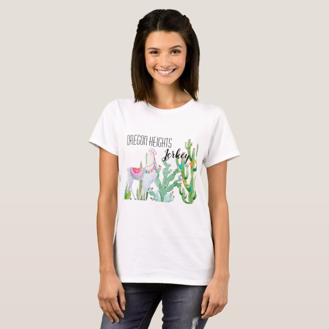 Personalized Business T-Shirt Boho Llama Bohemian (Front Full)