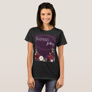 Personalized Business T-Shirt Plum Purple Roses Go