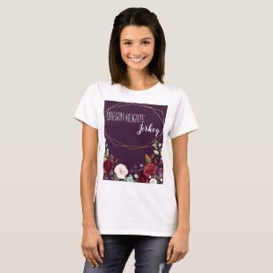 Personalized Business T-Shirt Plum Purple Roses Go