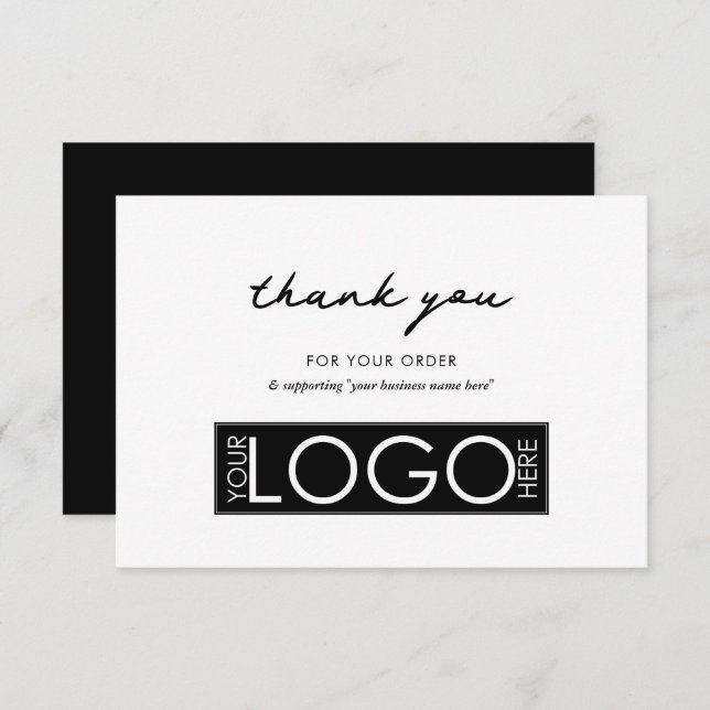 Personalized Business Thank You Logo Black White (Front/Back)