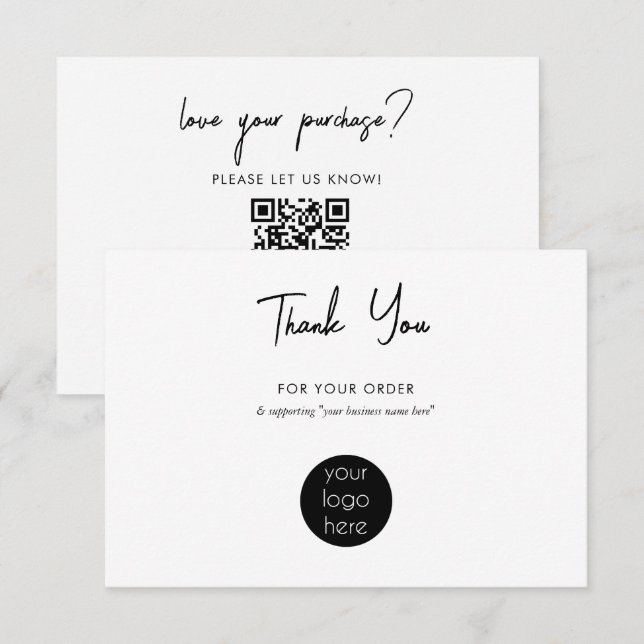Personalized Business Thank You Logo Card (Front/Back)