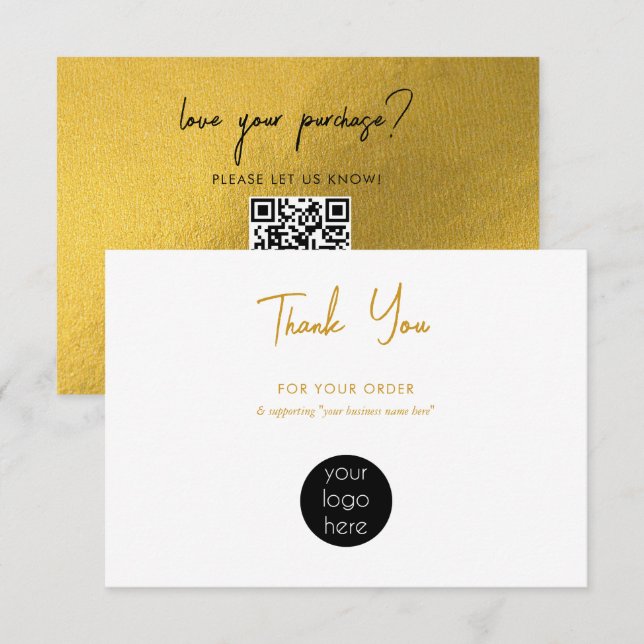 Personalized Business Thank You Logo Gold Card (Front/Back)