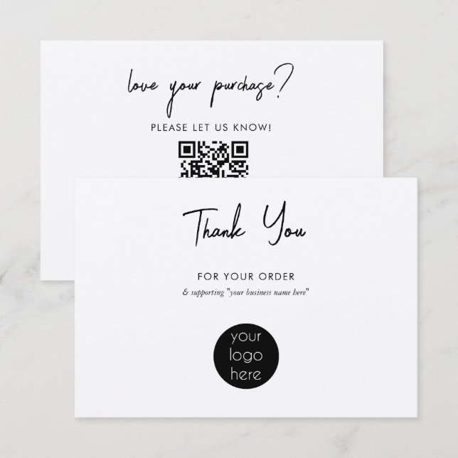 Personalized Business Thank You Logo Kraft Card (Front/Back)